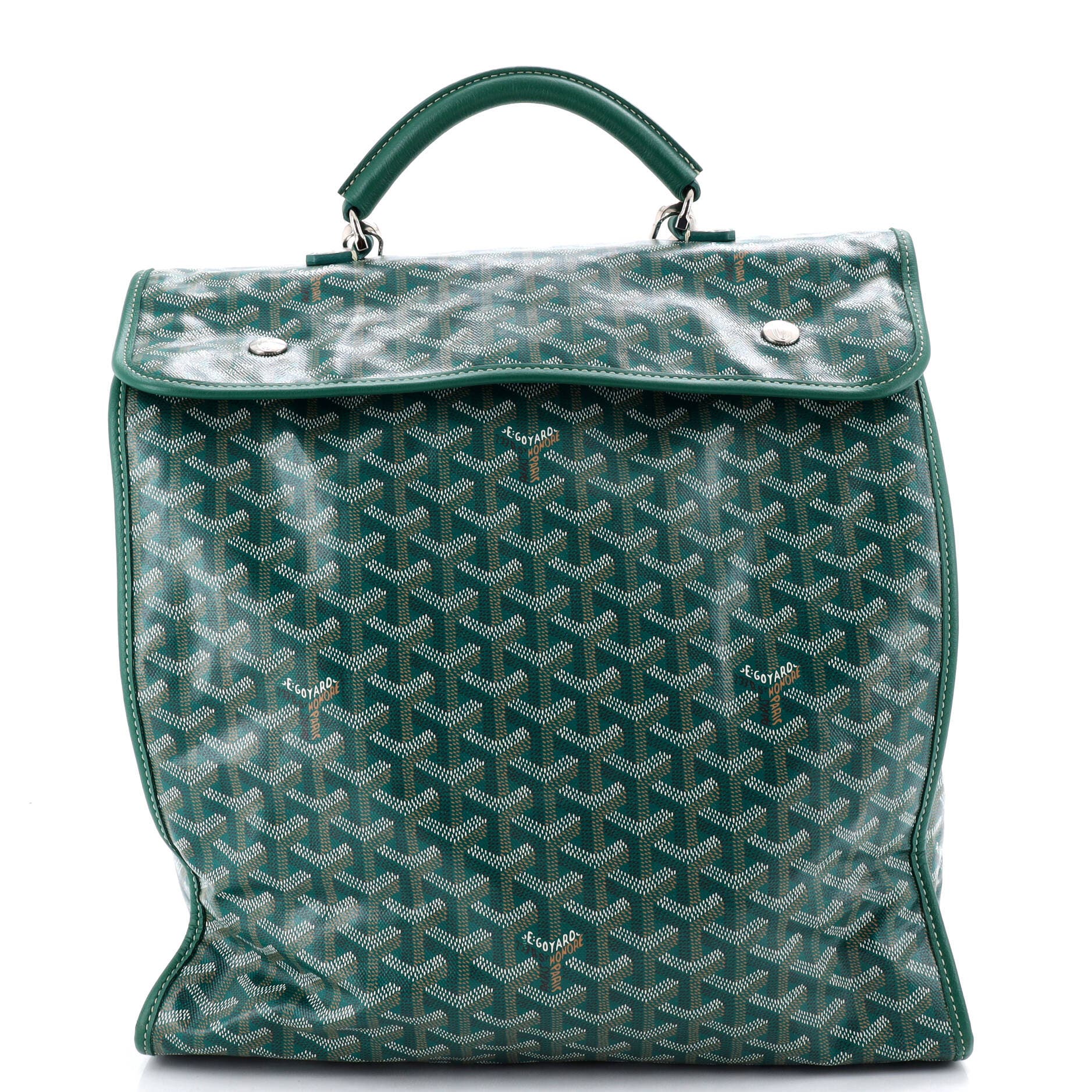 Saint Leger Briefcase Backpack Coated Canvas, Main, color, Green