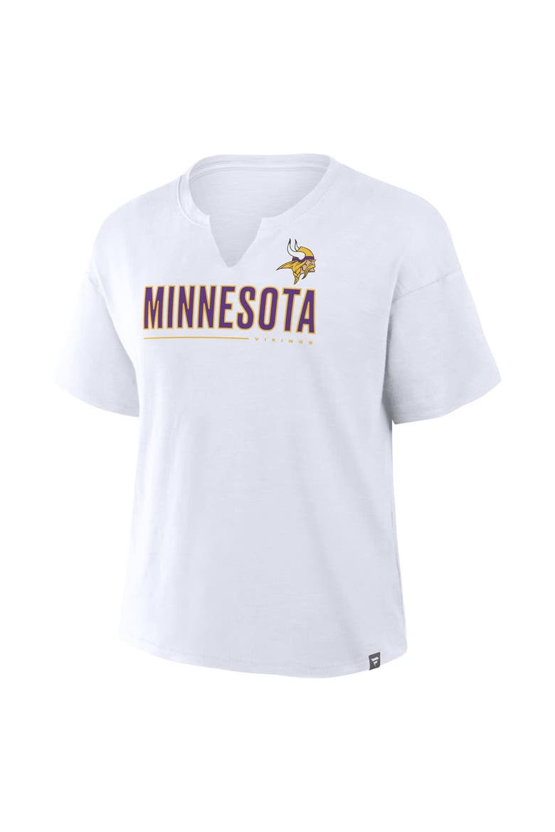 Women's Fanatics White Minnesota Vikings Redzone Slub Boxy T-Shirt, Alternate, color, White