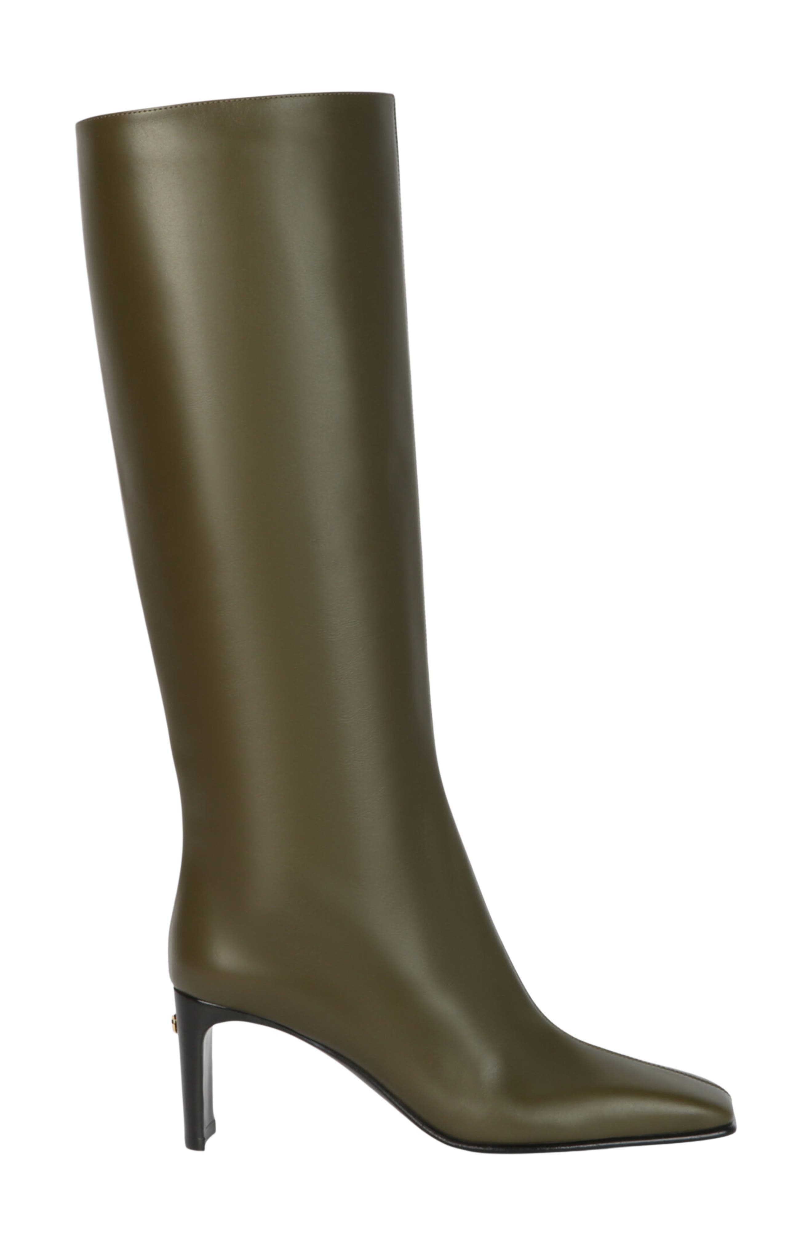 Cimelina Knee High Leather Boot, Alternate, color, OLIVE
