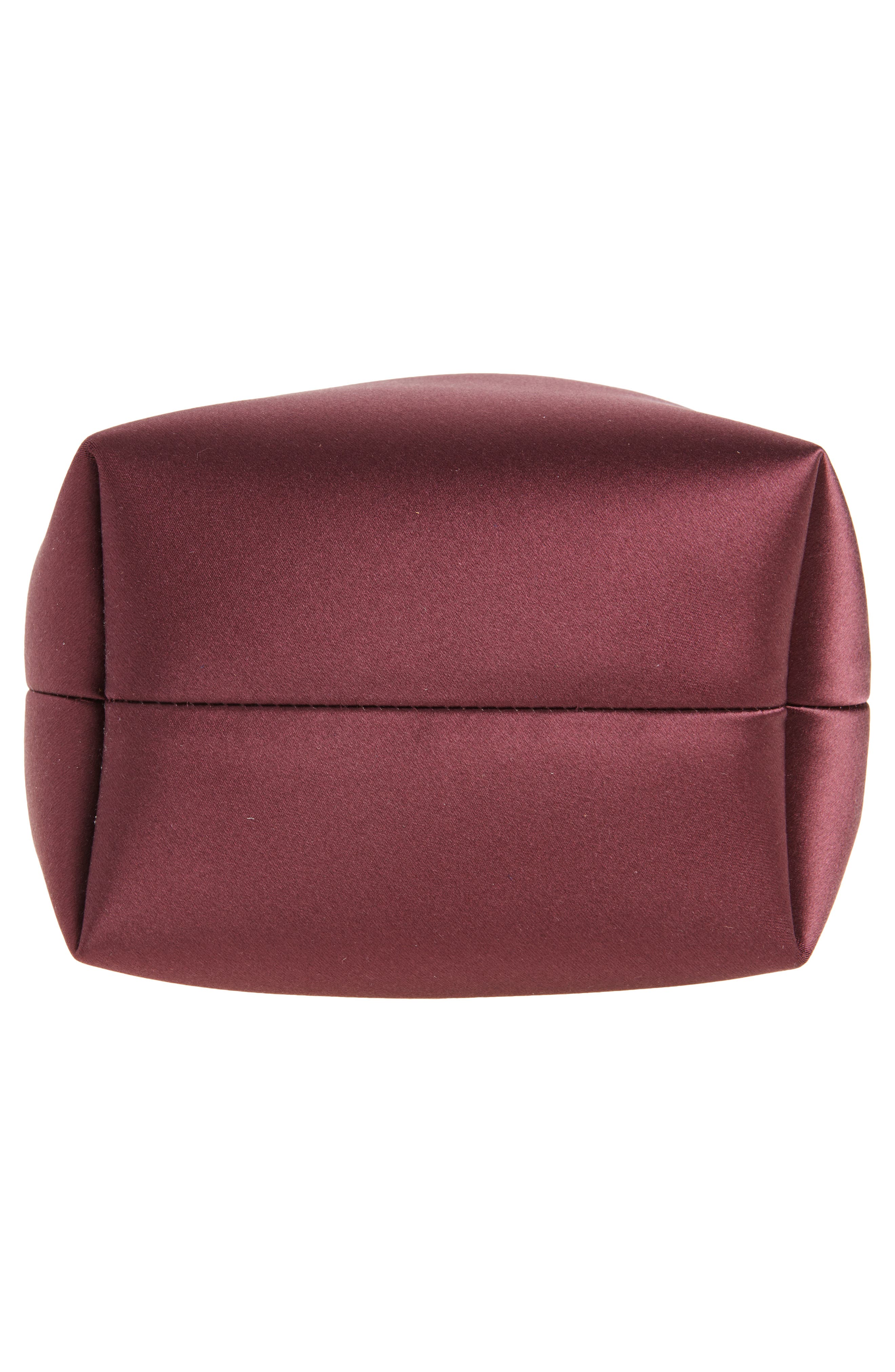 Bon Bon Satin Top Handle, Alternate, color, DEEP MERLOT/ LIGHT GOLD