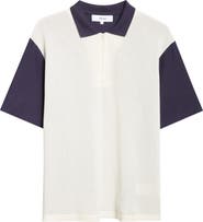 PALMES Colorblock Cotton Zip Polo