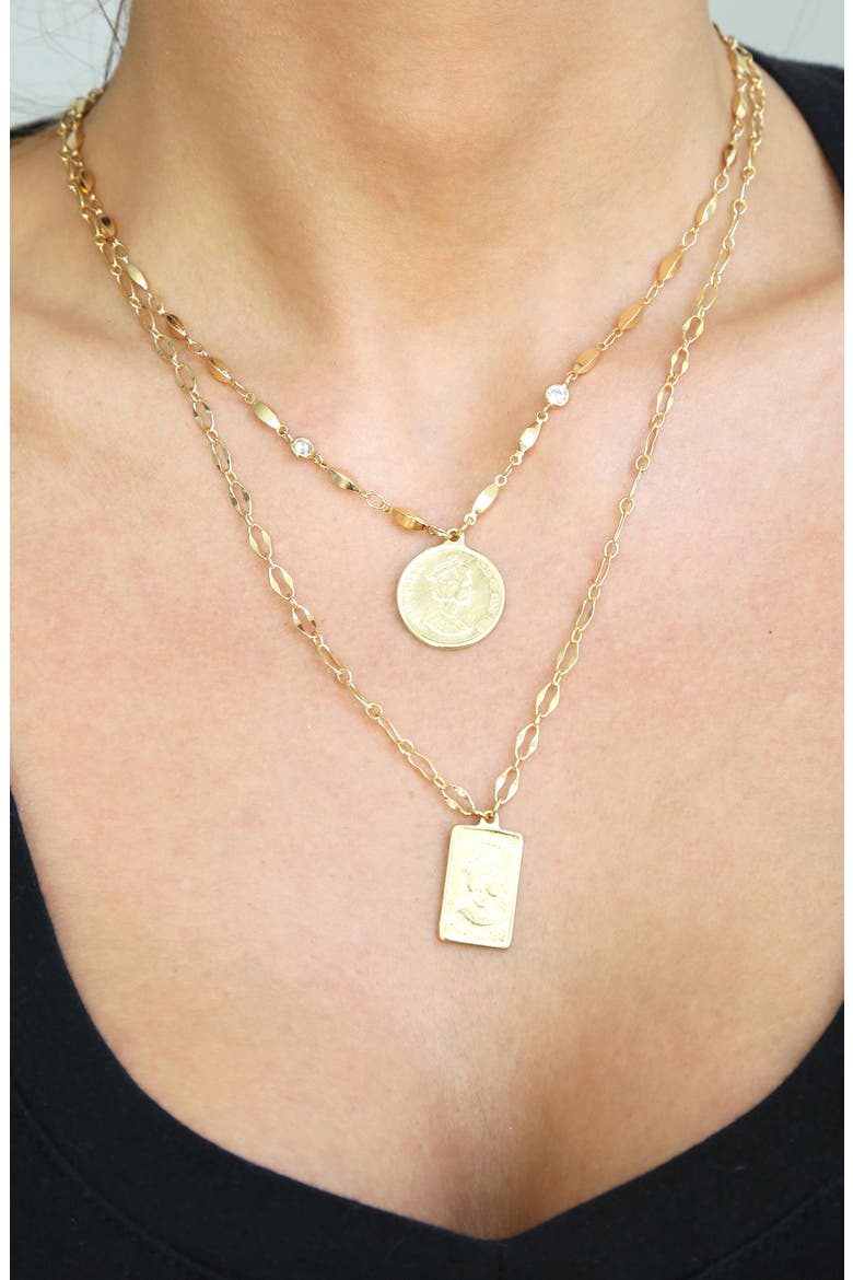 Set of 2 Pendant Necklaces, Alternate, color, GOLD