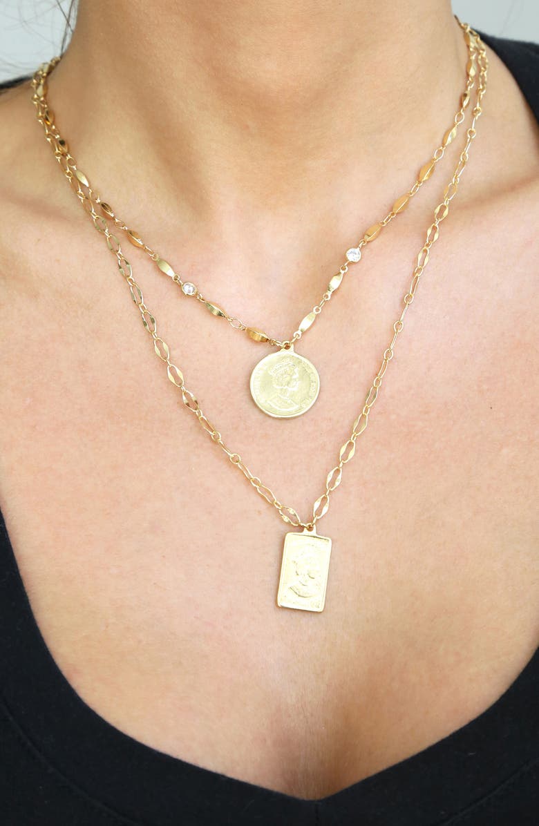 Ettika Set of 2 Pendant Necklaces, Alternate, color, Gold