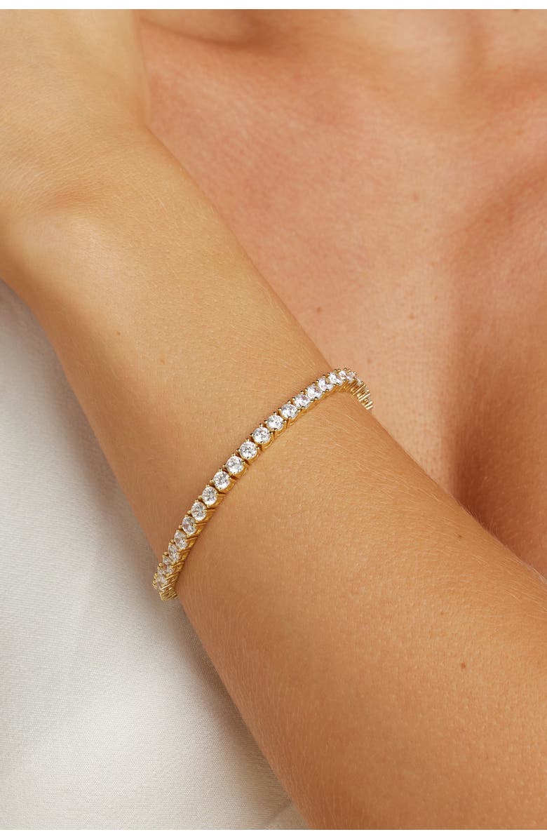 Untamed Petals Zoe Tennis Bracelet, Main, color, Gold