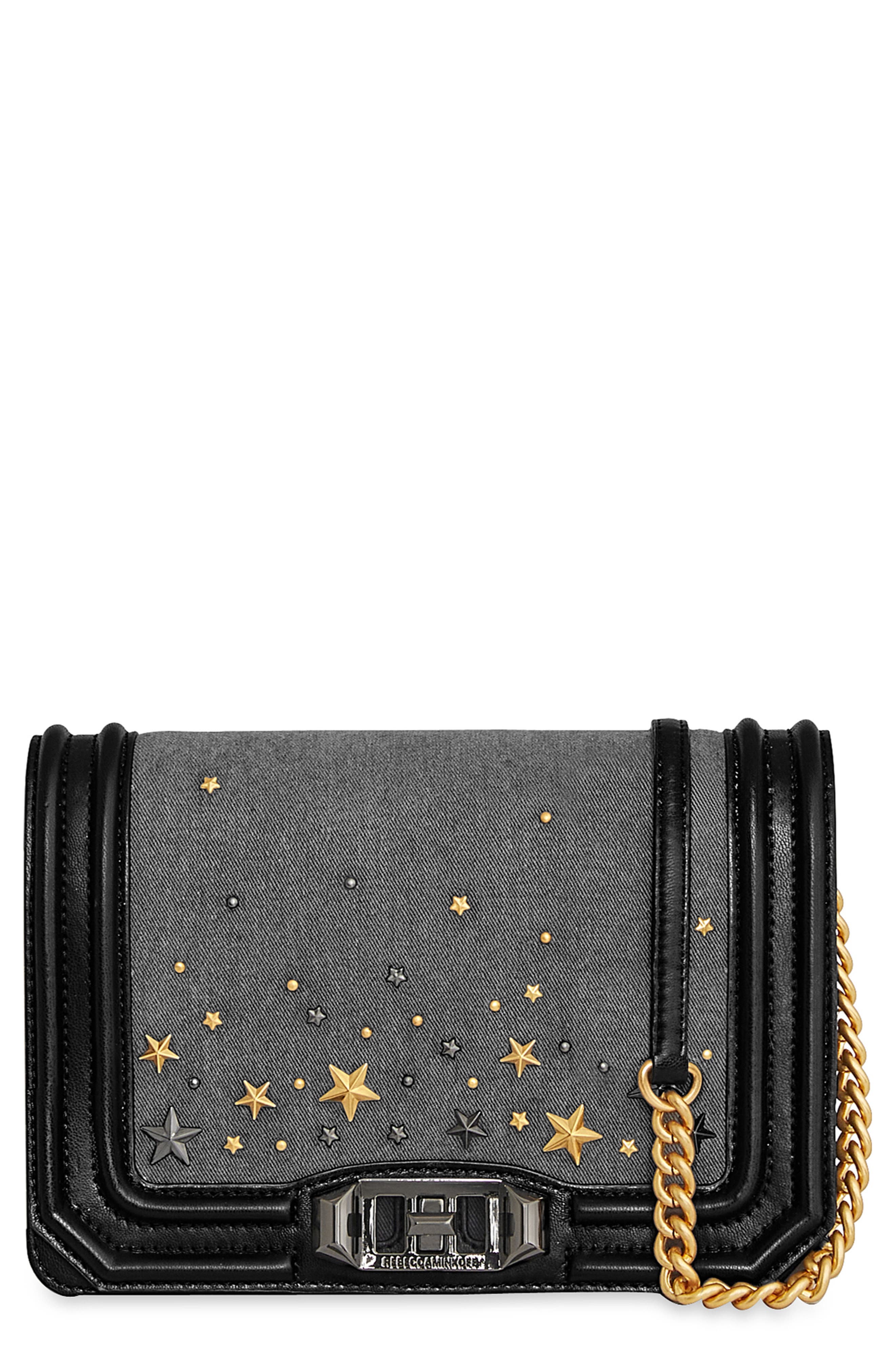 Rebecca Minkoff Small Love Celestial Stud Crossbody Bag, Main, color, 