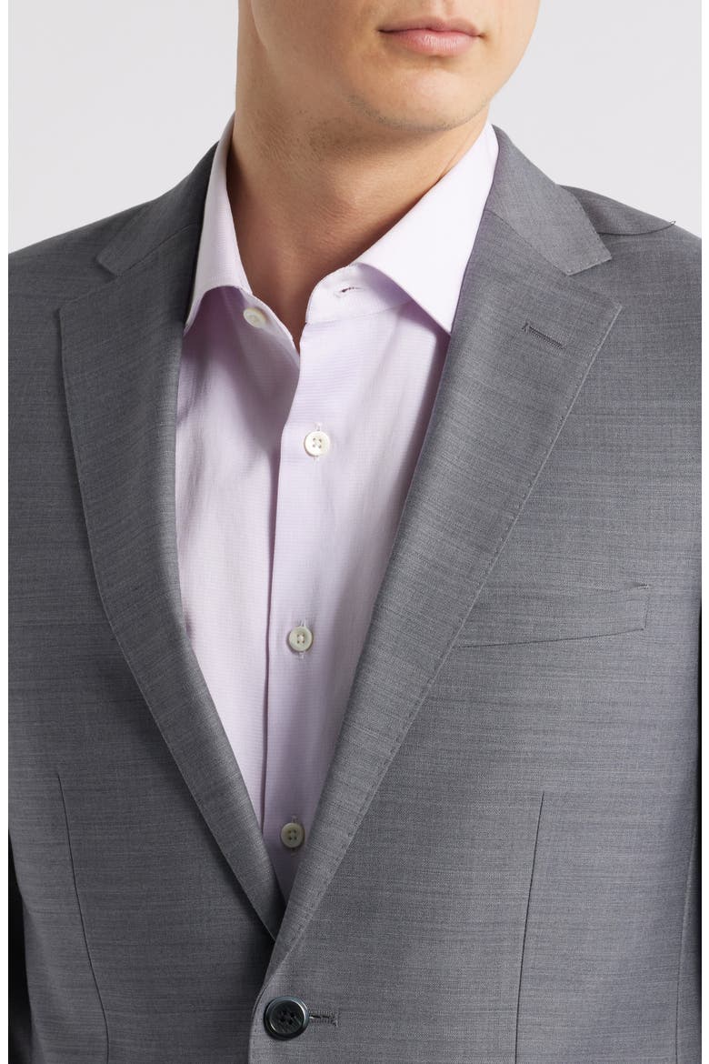 Matteo Slim Fit Grey Mélange Wool Suit, Alternate, color, GREY