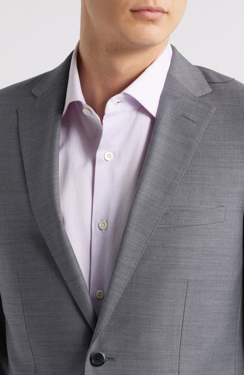 Zanetti Matteo Slim Fit Grey Mélange Wool Suit In Grey