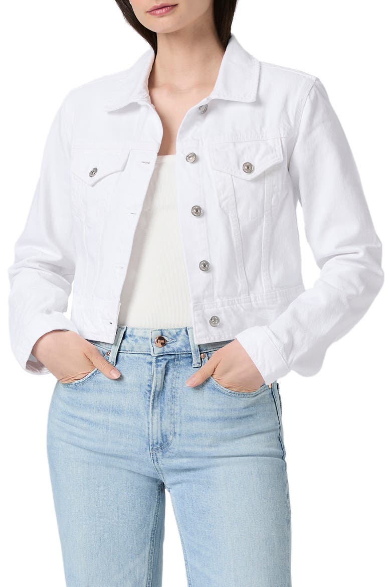 Chantal Crop Denim Jacket, Main, color, LAUNDERED WHITE