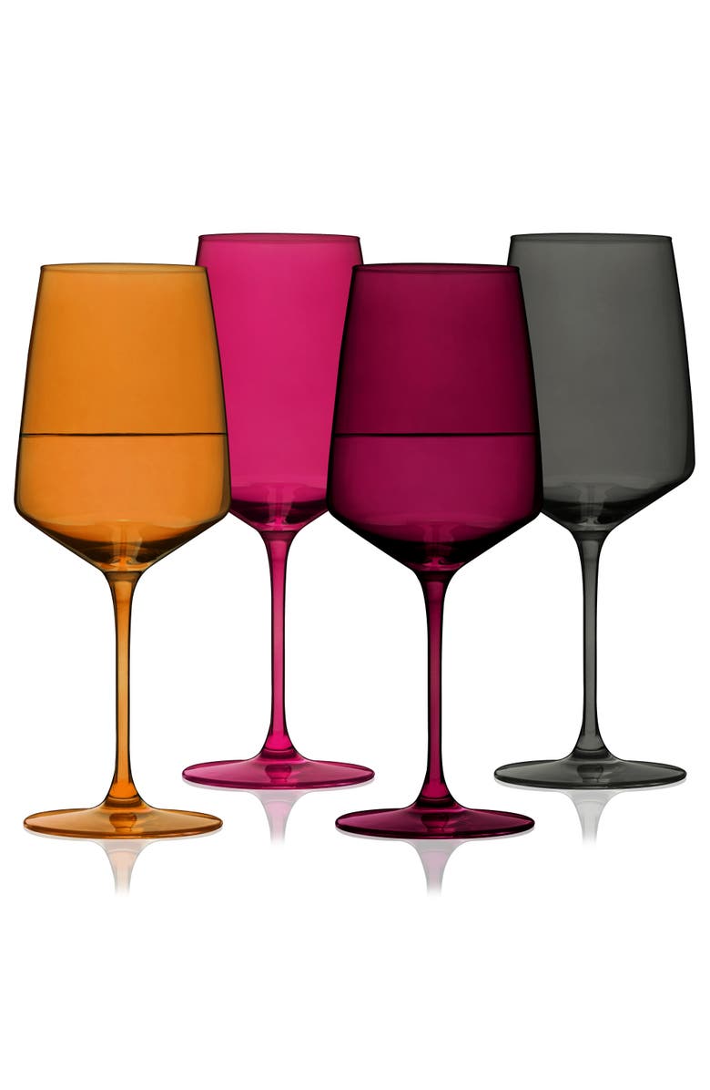 Viski Reserve Nouveau Crystal Wine Glasses Set of 4, Alternate, color, Sunset