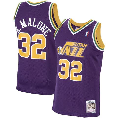 Men's Mitchell & Ness Karl Malone Purple Utah Jazz 1991/92 Hardwood Classics Swingman Jersey