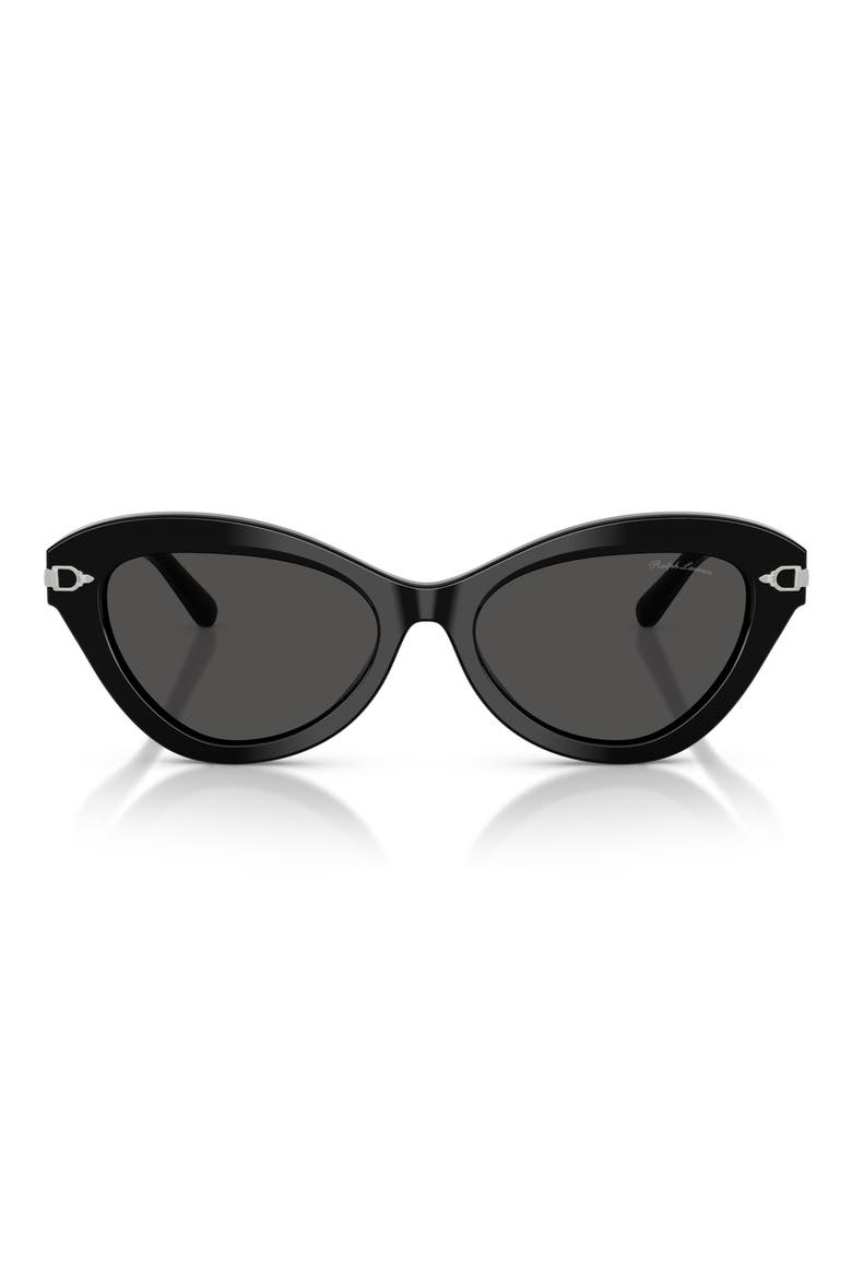 RL8236U 54mm Cat Eye Sunglasses, Main, color, SHINY BLACK / DARK GREY