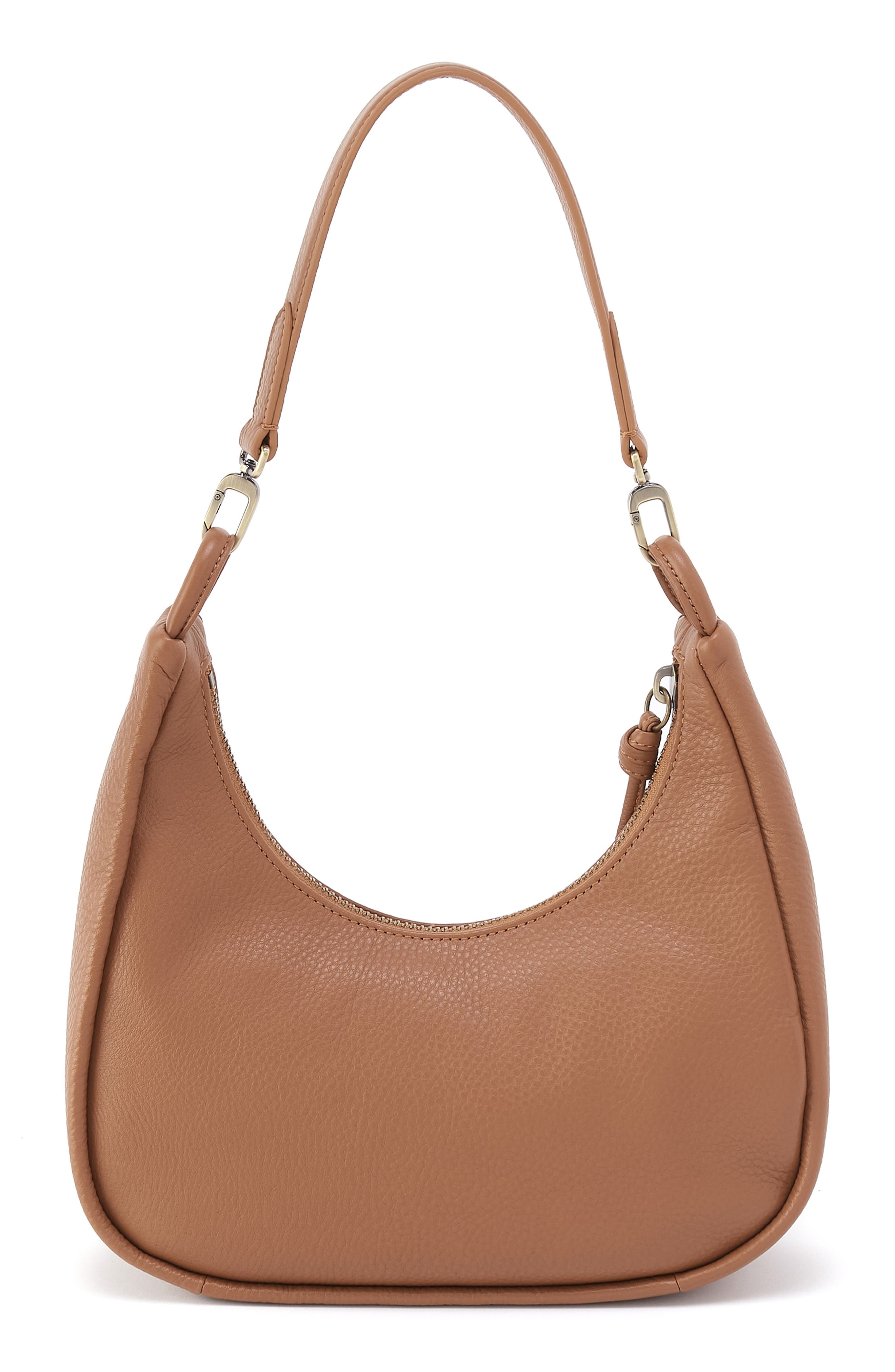 HOBO Small Cass Leather Shoulder Bag, Alternate, color, Brown Sugar