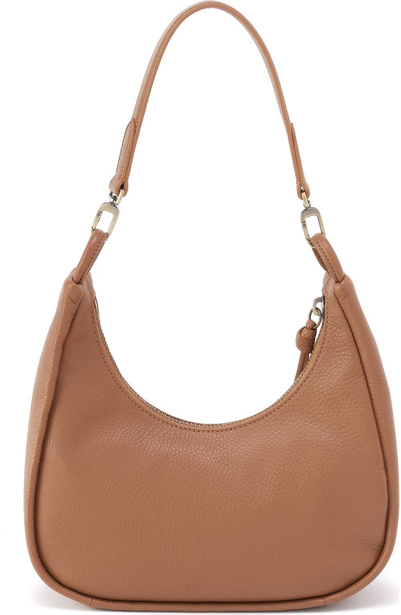 HOBO Small Cass Leather Shoulder Bag, Alternate, color, Brown Sugar