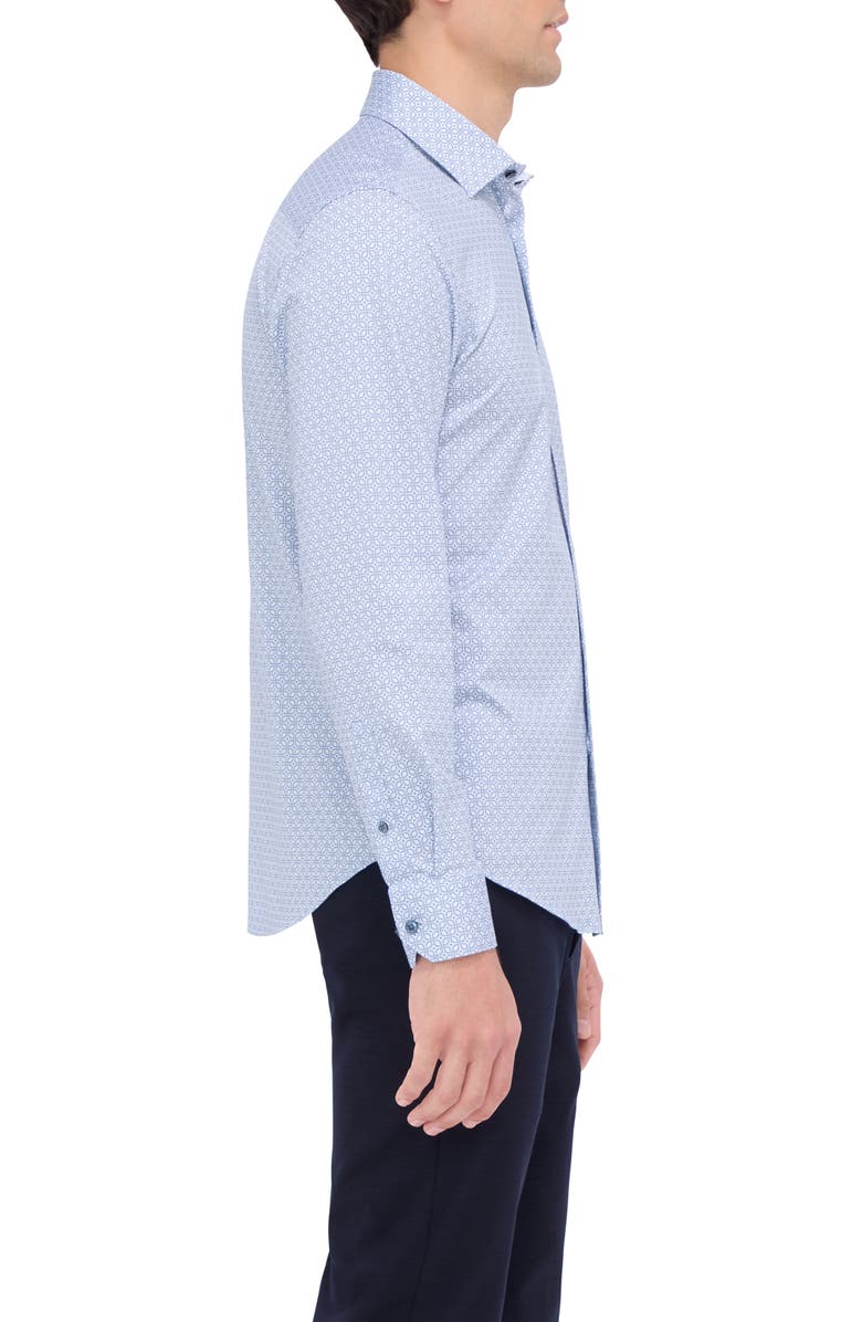 Bugatchi Jimmy OoohCotton<sup>®</sup> Geo Print Button-Up Shirt, Alternate, color, 