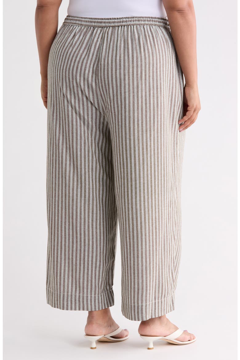 Drawstring Waist Crop Wide Leg Pants, Alternate, color, OLIVE CARRIER STRIPE