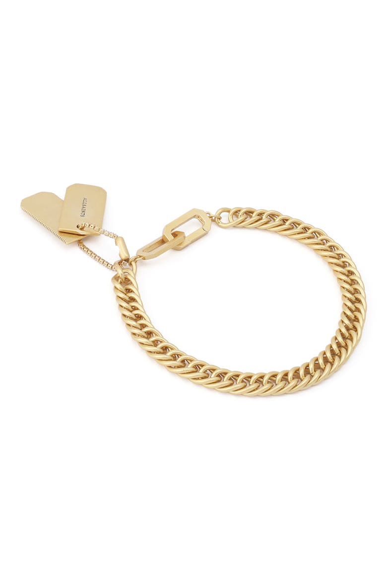 Dog Tag Chain Bracelet, Alternate, color, VINTAGE GOLD