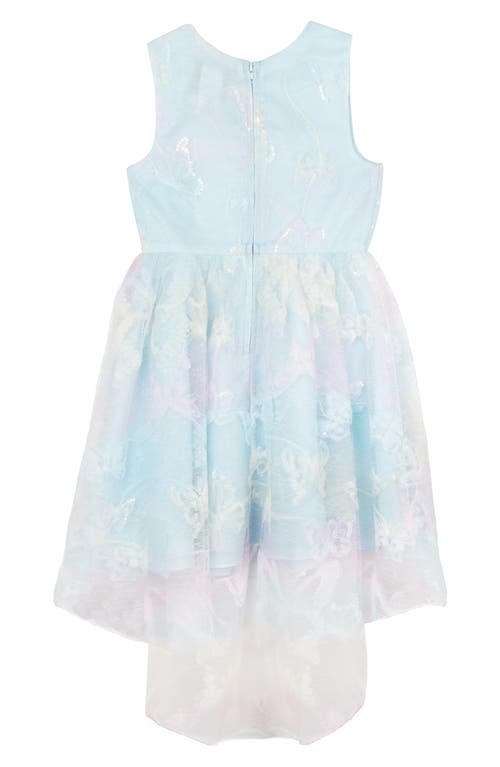 Rare Editions Kids' Butterfly 3d Mesh & Sequin Sleeveless Dress In Blue