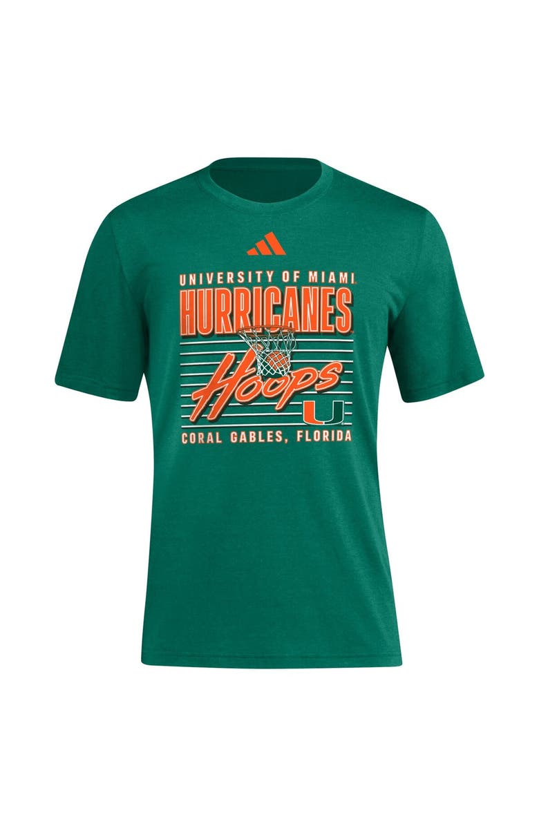 adidas Men's adidas Green Miami Hurricanes Locker Swish Tri-Blend T-Shirt, Alternate, color, Green
