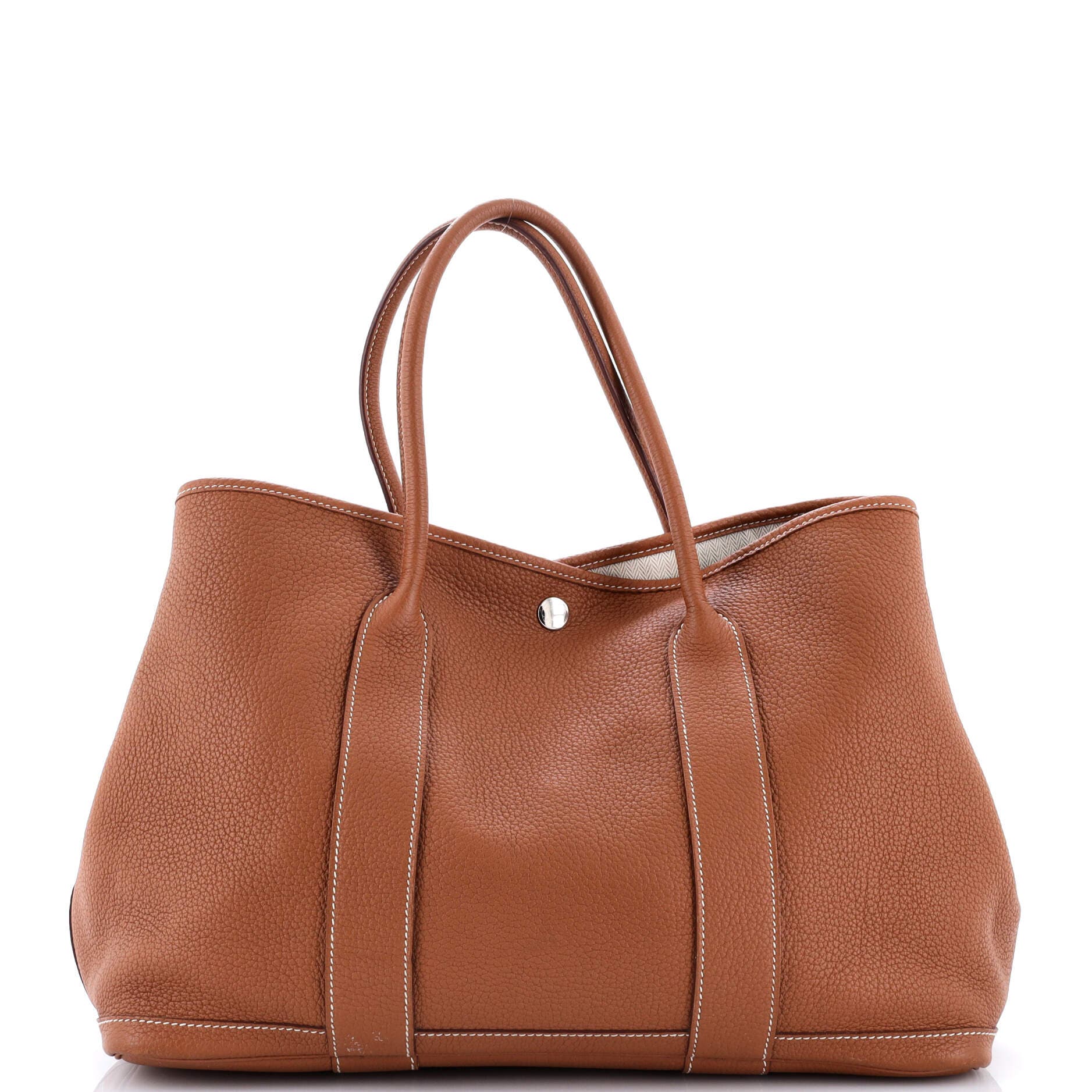 Pre-Owned Hermes Garden Party Tote Leather 36, Main, color, Gold