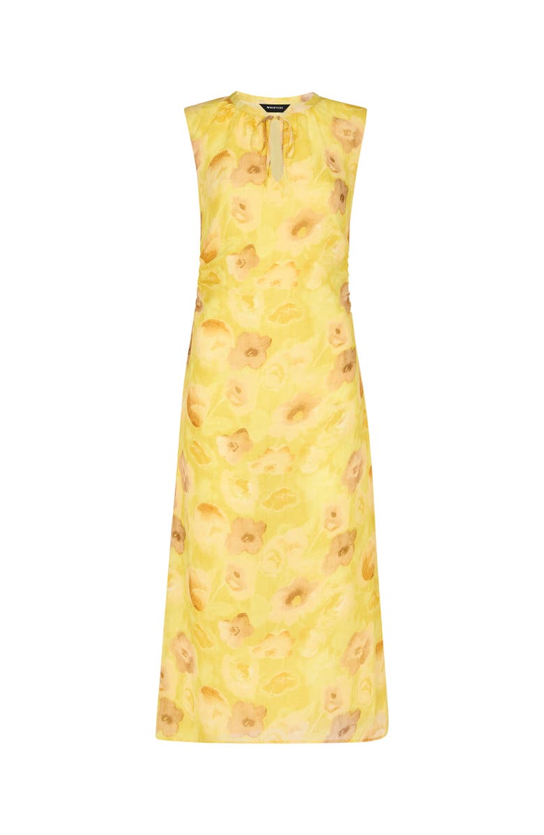 Whistles Sunshine Floral Textured Midi Dress, Alternate, color, Yellow/Multi