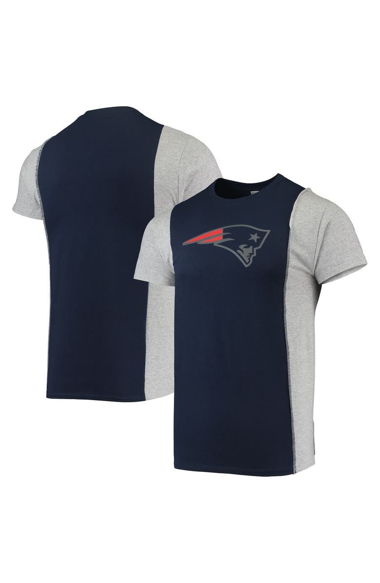 REFRIED APPAREL Men's Refried Apparel Navy/Heathered Gray New England Patriots Sustainable Split T-Shirt, Alternate, color, Navy
