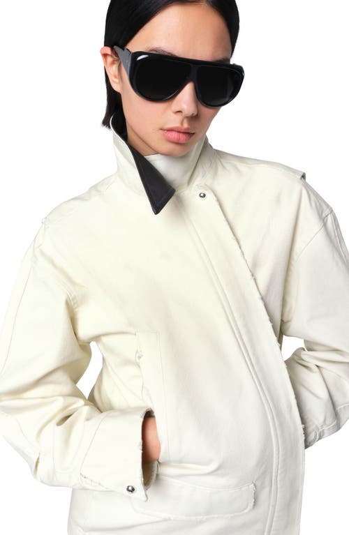Apparis Clive Raw Denim Workwear Jacket In Antique White