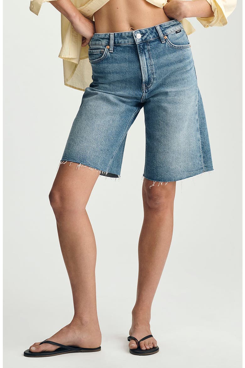 Erika Cutoff Denim Bermuda Shorts, Main, color, MID BRUSHED CLASSIC