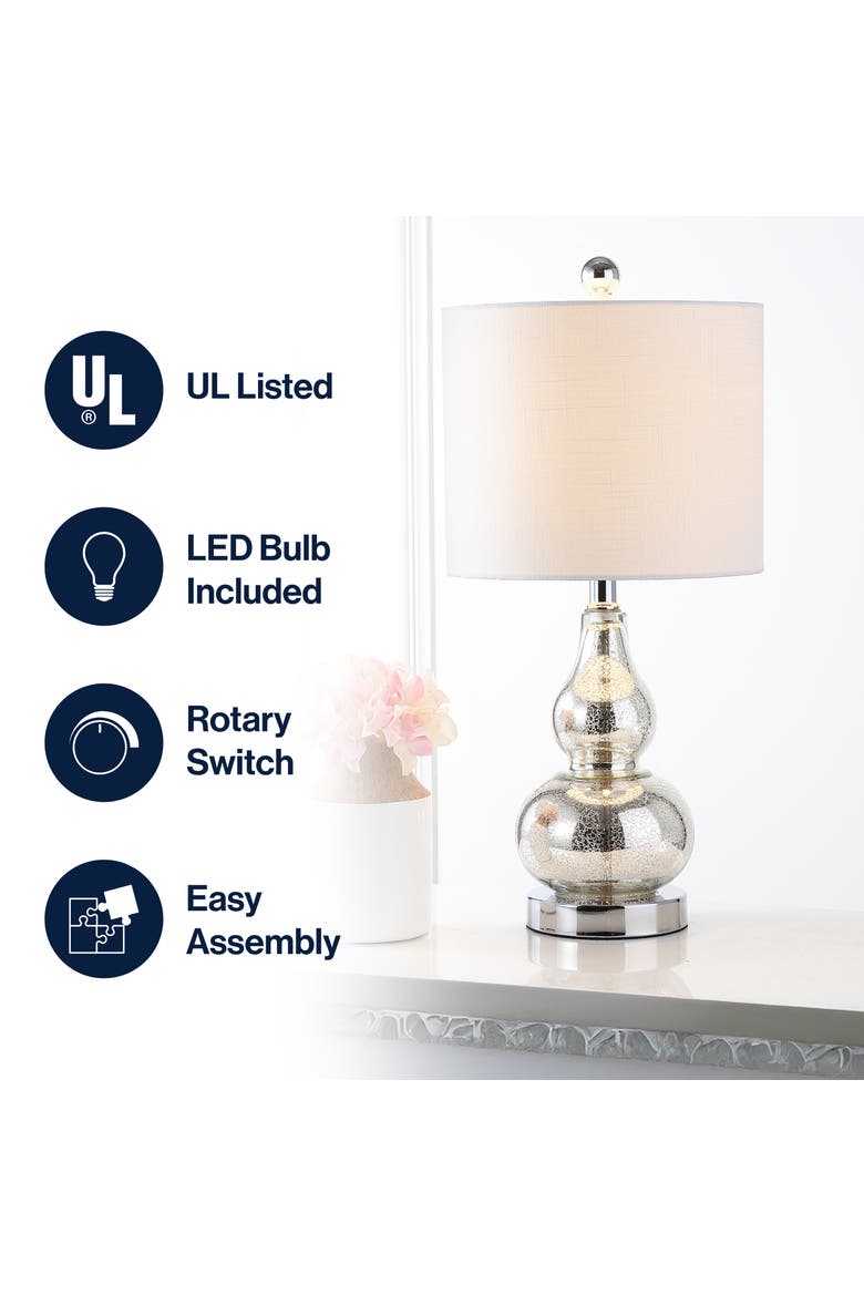 Anya Mini Glass Table Lamp, Alternate, color, Mercury Silver
