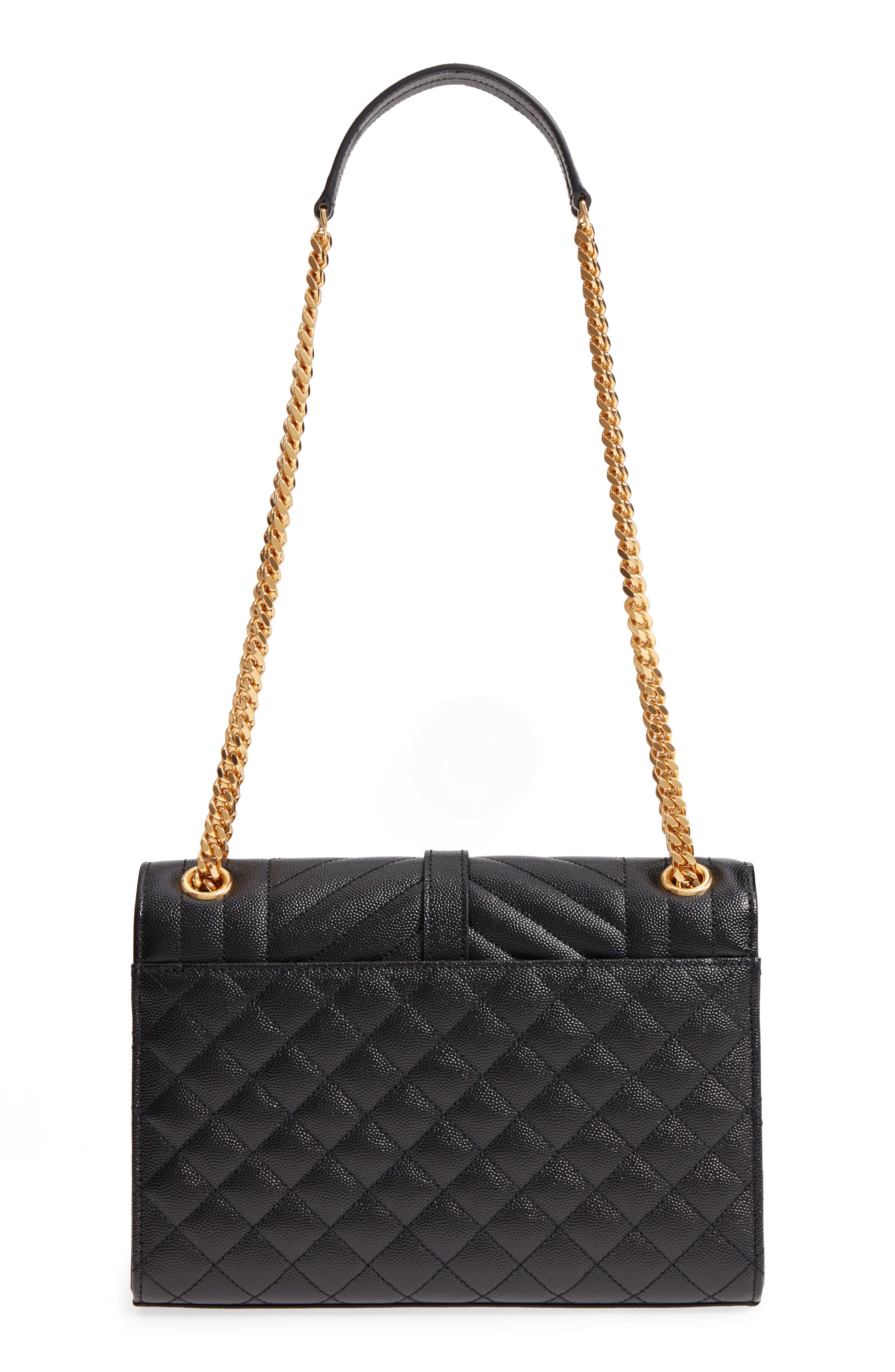 Saint Laurent Medium Cassandra Quilted Leather Envelope Bag, Alternate, color, 