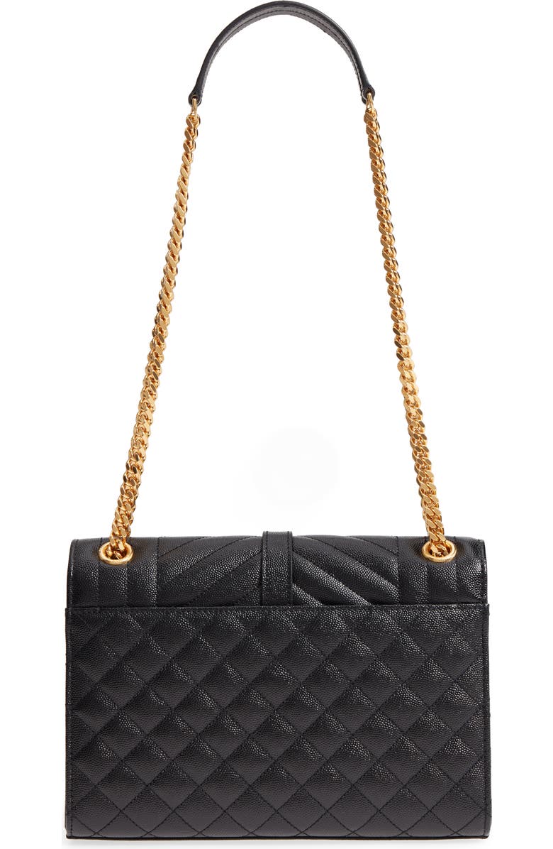 Saint Laurent Medium Cassandra Quilted Leather Envelope Bag, Alternate, color,