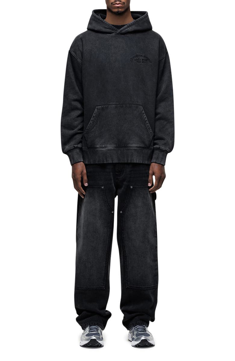 Good For Nothing Vintage Washed Relaxed Hoodie, Alternate, color, Black