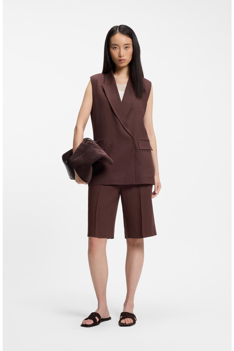 Jankania Linen Blend Vest, Alternate, color, MOCHA