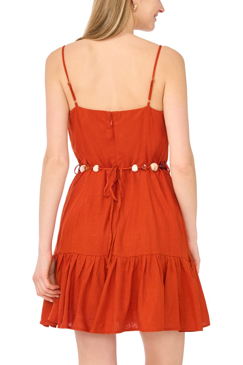 Belted Tiered Dress, Alternate, color, ROOIBOS TEA