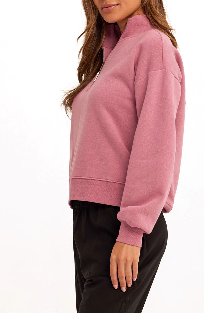 Threads 4 Thought Constance Triblend Half Zip Pullover Sweatshirt, Alternate, color, Wild Rose