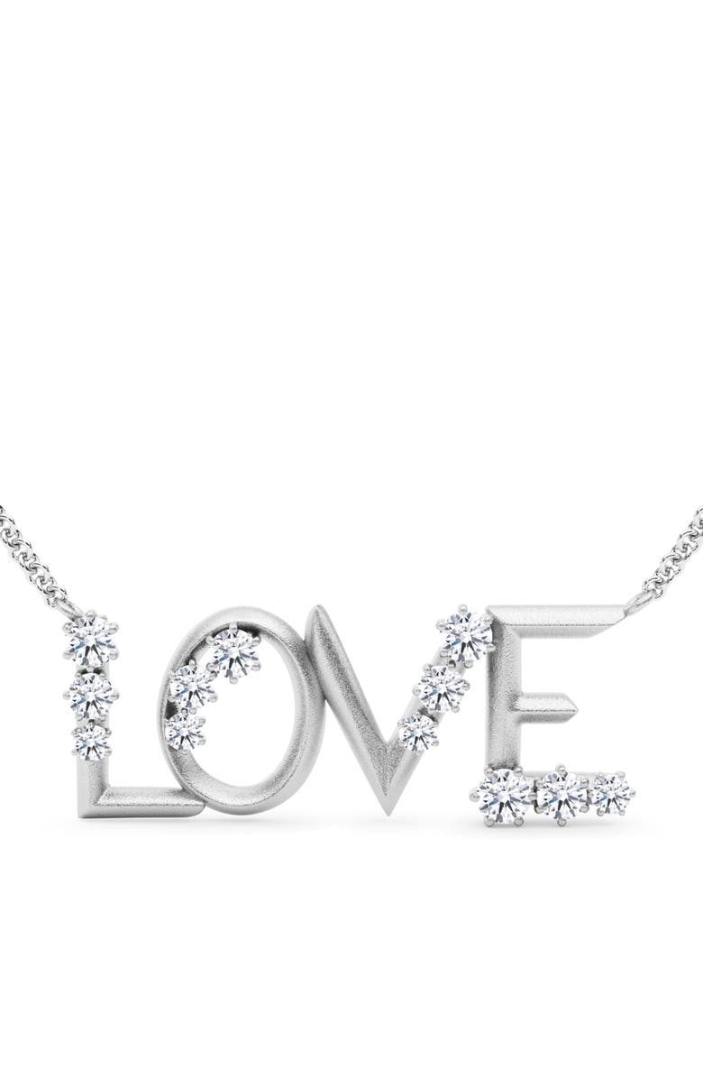 HauteCarat Love Lab Created Diamond Necklace, Alternate, color, 18K White Gold