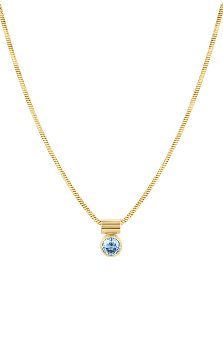 Set & Stones Ellie Birthstone Necklace, Main, color, Gold / March