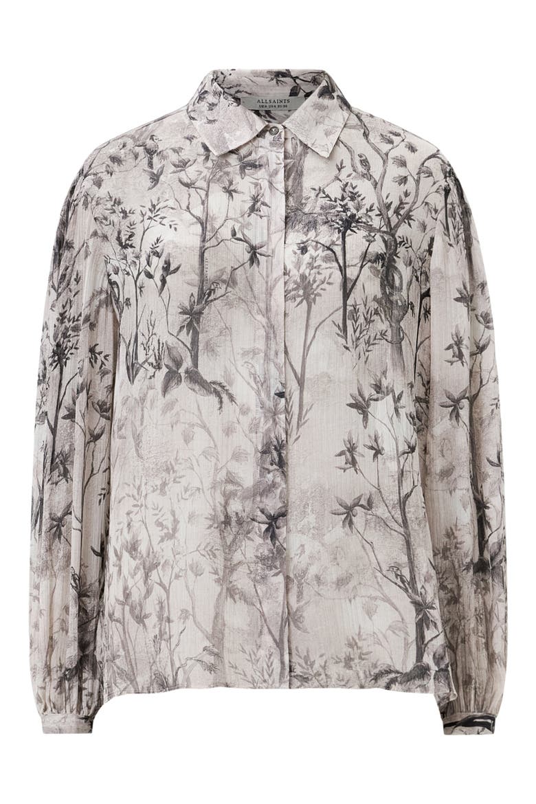 Eddie Floral Print Button Up Shirt, Alternate, color, RISE ECRU WHITE