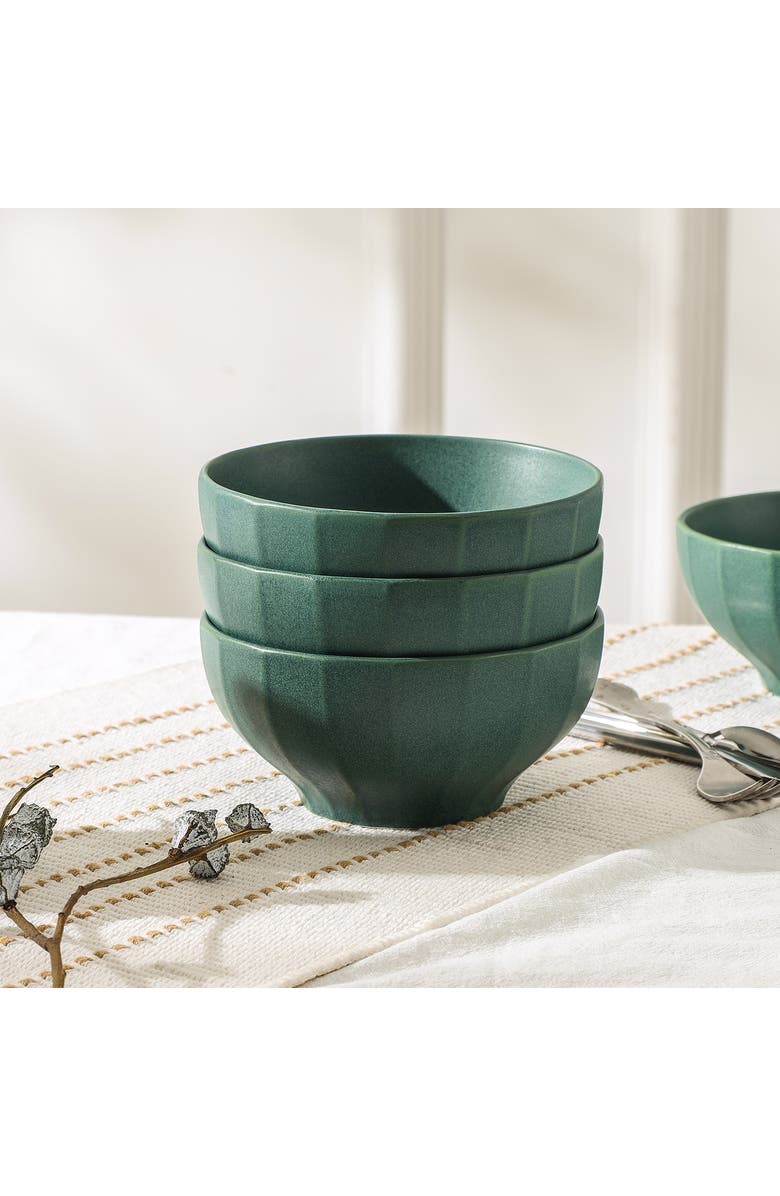 Stone Lain Rio Stoneware 4-Piece Bowl Set, Alternate, color, Green