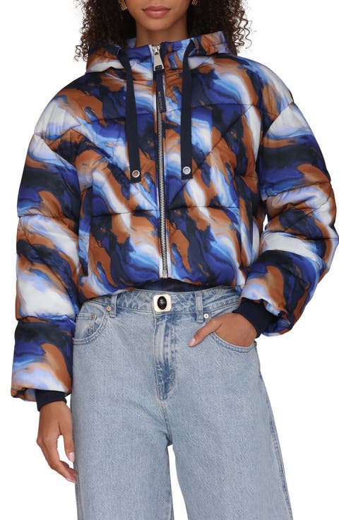 Cropped Hooded Puffer Coat