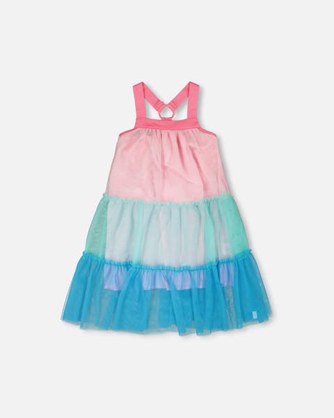 Sleeveless A-line Mesh Dress (Toddler, Little Kid & Big Kid)