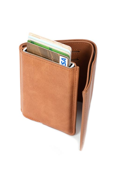 Velez Garry Tech Leather Card Holder In Brown