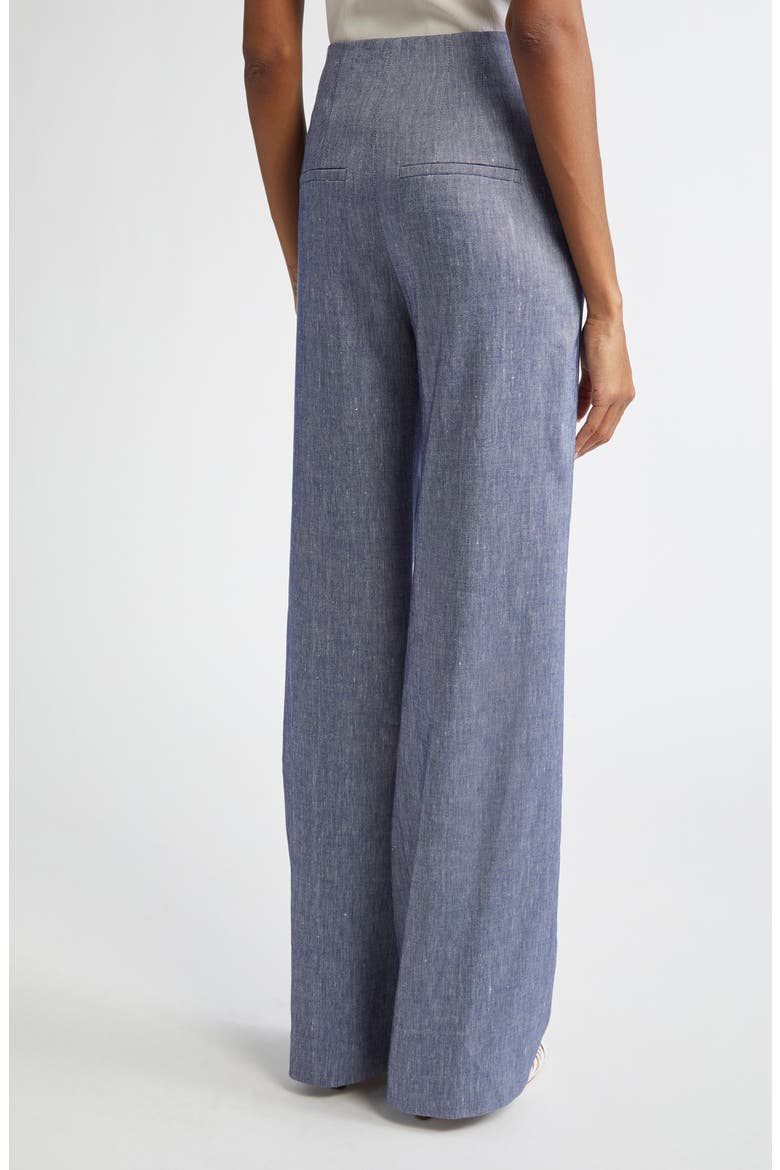 Jude Wide Leg Linen Blend Pants, Alternate, color, BLUE MELANGE
