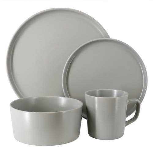 Elama Luxmatte Light Grey 16 Piece Dinnerware Set In Gray