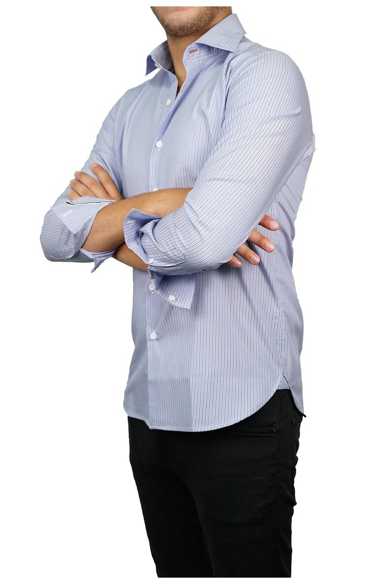 Zanella Tailored Fit Pinstripe Button-Up Shirt, Alternate, color, 