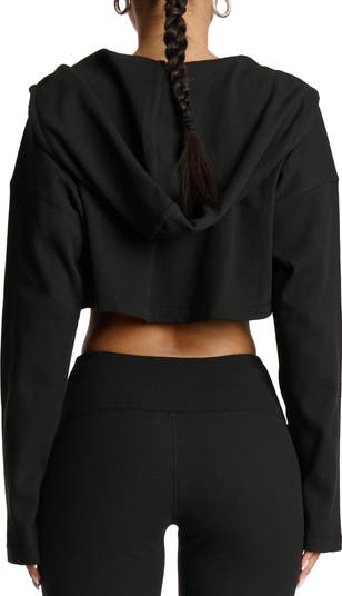 Thermal Oversize Crop Hoodie