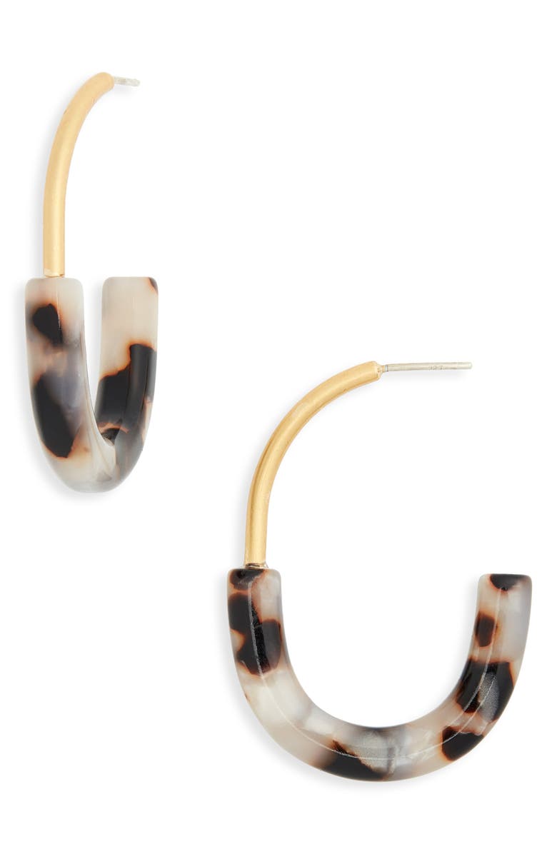 Madewell Half-and-Half Hoop Earrings, Main, color, 