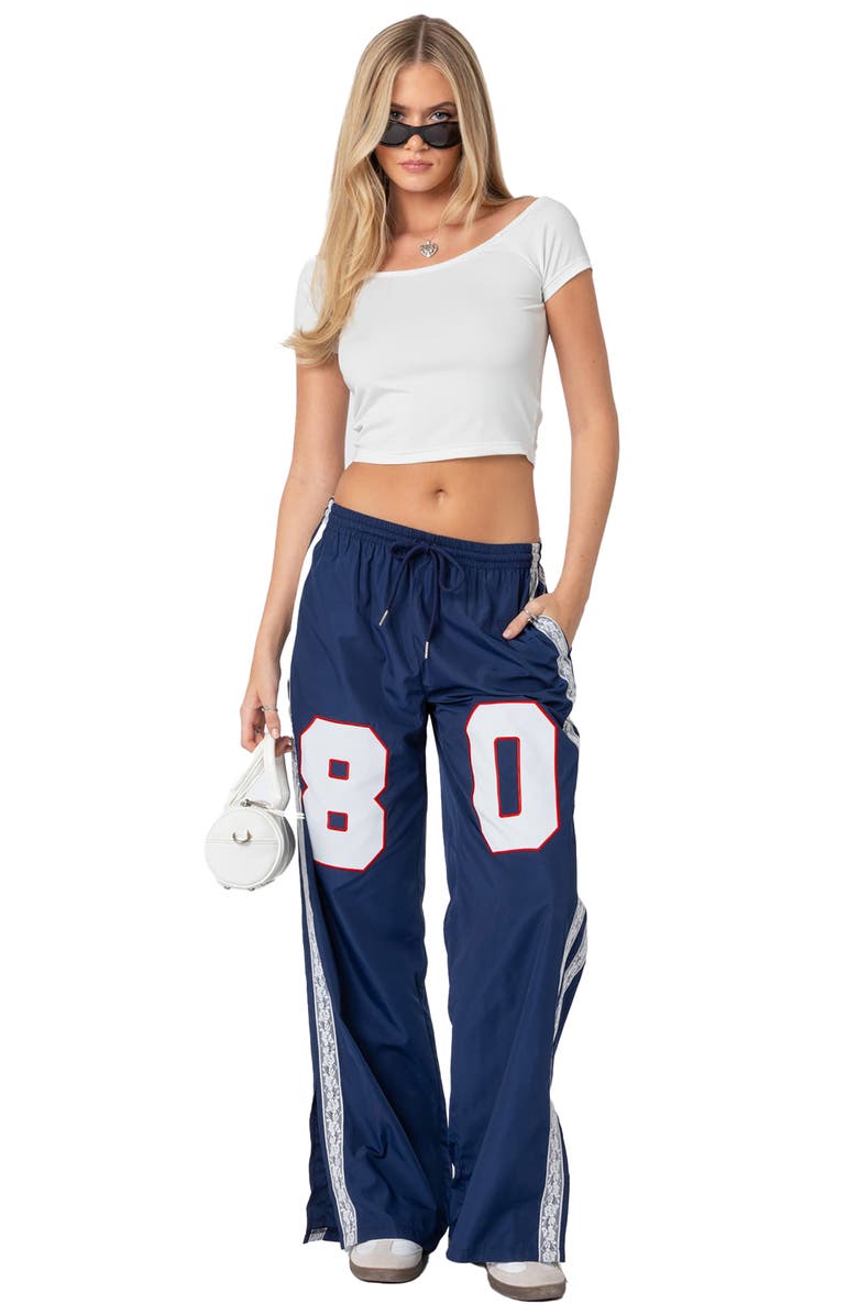 EDIKTED Alexandera Ballet Neck Crop T-Shirt, Alternate, color, White