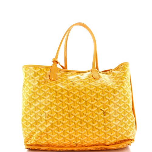Pre-owned Goyard  Goyard Anjou Reversible Tote Coated Canvas Pm In Yellow