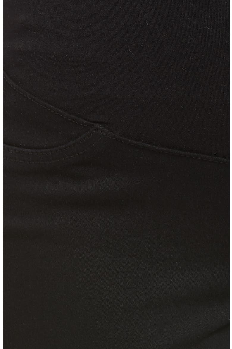 1822 Re:Denim Over the Bump Rolled Hem Maternity Shorts, Alternate, color, BLACK