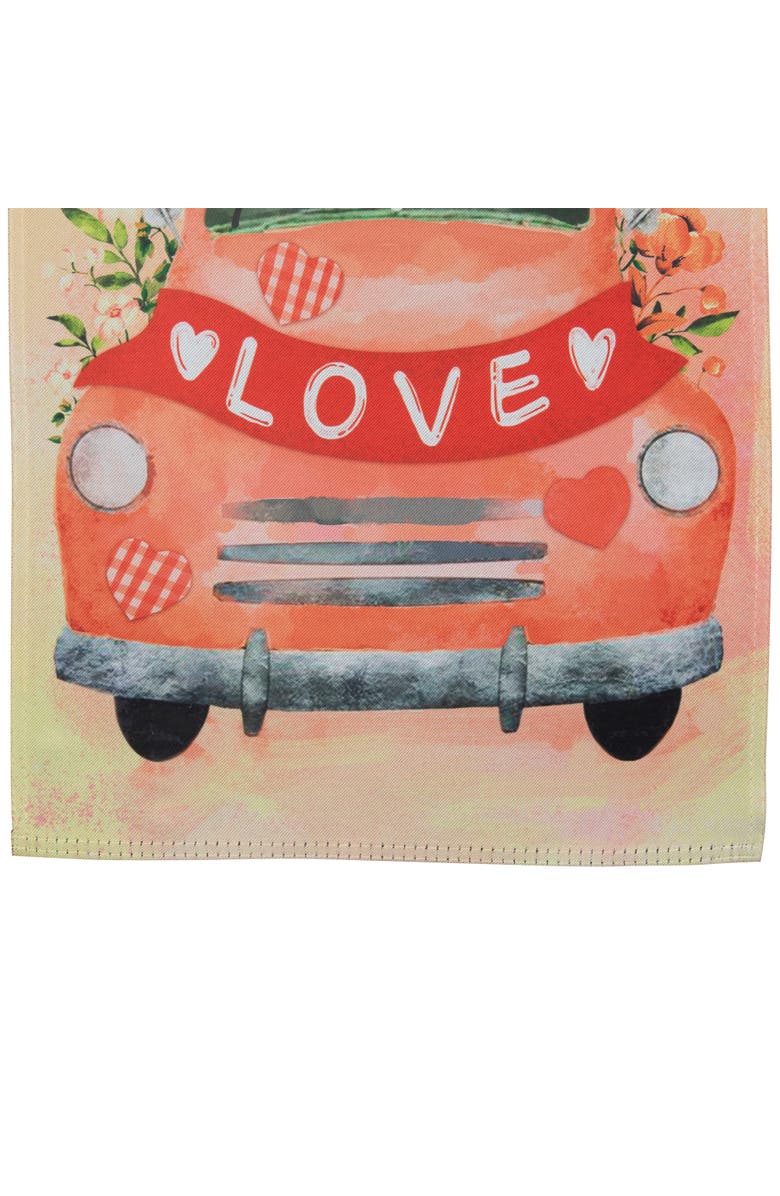 Northlight Love Banner and Vintage Car Garden Flag 12.5" x 18", Alternate, color, Red